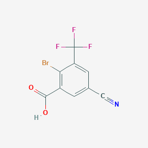molecular formula C9H3BrF3NO2 B1410640 2-Bromo-5-cyano-3-(trifluoromethyl)benzoic acid CAS No. 1807023-30-8