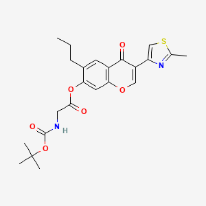 3-(2-methyl-1,3-thiazol-4-yl)-4-oxo-6-propyl-4H-chromen-7-yl N-(tert-butoxycarbonyl)glycinate