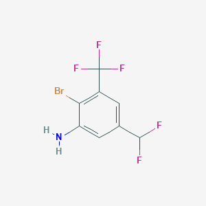 molecular formula C8H5BrF5N B1410642 2-Bromo-5-(difluoromethyl)-3-(trifluoromethyl)aniline CAS No. 1807168-69-9