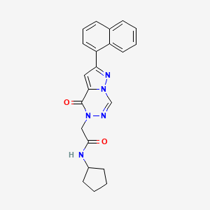 molecular formula C22H21N5O2 B14106450 N-cyclopentyl-2-(2-(naphthalen-1-yl)-4-oxopyrazolo[1,5-d][1,2,4]triazin-5(4H)-yl)acetamide 