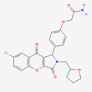 2-{4-[7-Chloro-3,9-dioxo-2-(tetrahydrofuran-2-ylmethyl)-1,2,3,9-tetrahydrochromeno[2,3-c]pyrrol-1-yl]phenoxy}acetamide