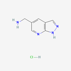 molecular formula C7H9ClN4 B1410647 1H-吡唑并[3,4-b]吡啶-5-基甲胺盐酸盐 CAS No. 1956332-72-1