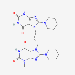 3-Methyl-7-[3-(3-methyl-2,6-dioxo-8-piperidin-1-ylpurin-7-yl)propyl]-8-piperidin-1-ylpurine-2,6-dione