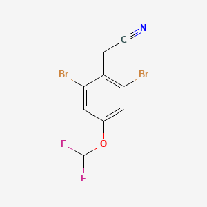 molecular formula C9H5Br2F2NO B1410651 2,6-Dibromo-4-(difluoromethoxy)phenylacetonitrile CAS No. 1806272-04-7