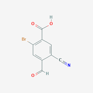 molecular formula C9H4BrNO3 B1410652 2-Bromo-5-cyano-4-formylbenzoic acid CAS No. 1804381-20-1