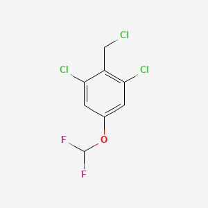 molecular formula C8H5Cl3F2O B1410655 2,6-Dichloro-4-(difluoromethoxy)benzyl chloride CAS No. 1805125-18-1