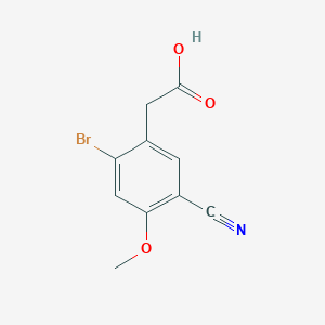 molecular formula C10H8BrNO3 B1410657 2-(2-Bromo-5-cyano-4-methoxyphenyl)acetic acid CAS No. 1806060-17-2