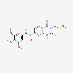 3-(2-methoxyethyl)-4-oxo-2-sulfanylidene-N-(3,4,5-trimethoxyphenyl)-1H-quinazoline-7-carboxamide