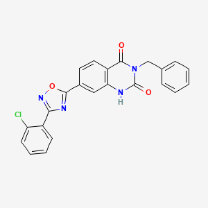 molecular formula C23H15ClN4O3 B14106576 3-benzyl-7-(3-(2-chlorophenyl)-1,2,4-oxadiazol-5-yl)quinazoline-2,4(1H,3H)-dione 