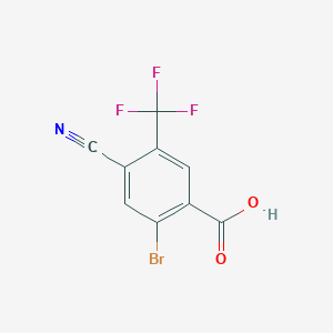 molecular formula C9H3BrF3NO2 B1410658 2-Bromo-4-cyano-5-(trifluoromethyl)benzoic acid CAS No. 1805499-72-2