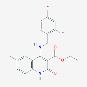 Ethyl 4-((2,4-difluorobenzyl)amino)-6-methyl-2-oxo-1,2-dihydroquinoline-3-carboxylate