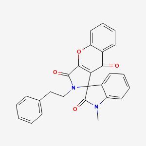 1'-methyl-2-(2-phenylethyl)-2H-spiro[chromeno[2,3-c]pyrrole-1,3'-indole]-2',3,9(1'H)-trione