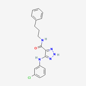 5-((3-chlorophenyl)amino)-N-(3-phenylpropyl)-1H-1,2,3-triazole-4-carboxamide