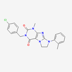 2-[(4-Chlorophenyl)methyl]-4-methyl-6-(2-methylphenyl)-7,8-dihydropurino[7,8-a]imidazole-1,3-dione