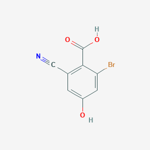 molecular formula C8H4BrNO3 B1410664 2-Bromo-6-cyano-4-hydroxybenzoic acid CAS No. 1804381-47-2