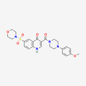 molecular formula C25H28N4O6S B14106650 3-(4-(4-methoxyphenyl)piperazine-1-carbonyl)-6-(morpholinosulfonyl)quinolin-4(1H)-one 