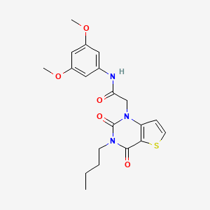 molecular formula C20H23N3O5S B14106661 2-(3-butyl-2,4-dioxo-3,4-dihydrothieno[3,2-d]pyrimidin-1(2H)-yl)-N-(3,5-dimethoxyphenyl)acetamide 