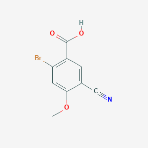molecular formula C9H6BrNO3 B1410667 2-Bromo-5-cyano-4-methoxybenzoic acid CAS No. 1805186-82-6