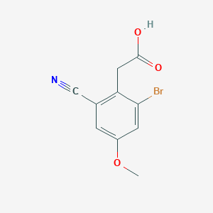 molecular formula C10H8BrNO3 B1410674 2-(2-Bromo-6-cyano-4-methoxyphenyl)acetic acid CAS No. 1805248-68-3