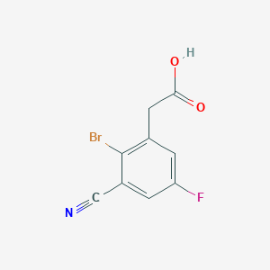 molecular formula C9H5BrFNO2 B1410684 2-(2-Bromo-3-cyano-5-fluorophenyl)acetic acid CAS No. 1805484-81-4