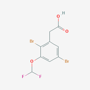 molecular formula C9H6Br2F2O3 B1410685 2,5-Dibromo-3-(difluoromethoxy)phenylacetic acid CAS No. 1807180-31-9