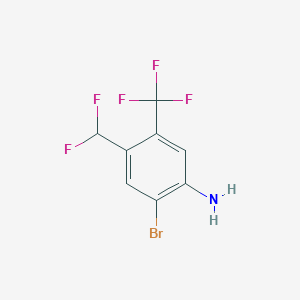 molecular formula C8H5BrF5N B1410686 2-Bromo-4-(difluoromethyl)-5-(trifluoromethyl)aniline CAS No. 1805522-12-6