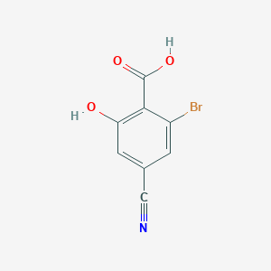 molecular formula C8H4BrNO3 B1410703 2-Bromo-4-cyano-6-hydroxybenzoic acid CAS No. 1805596-76-2