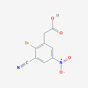 molecular formula C9H5BrN2O4 B1410709 2-(2-Bromo-3-cyano-5-nitrophenyl)acetic acid CAS No. 1807030-13-2
