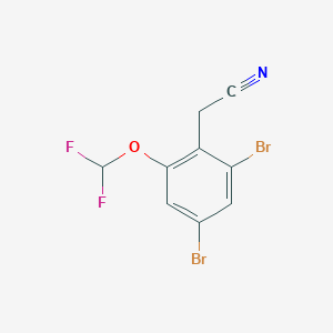 molecular formula C9H5Br2F2NO B1410711 2,4-Dibromo-6-(difluoromethoxy)phenylacetonitrile CAS No. 1804936-52-4
