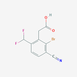molecular formula C10H6BrF2NO2 B1410712 2-[2-Bromo-3-cyano-6-(difluoromethyl)phenyl]acetic acid CAS No. 1806060-84-3