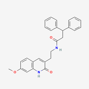 N-(2-(7-methoxy-2-oxo-1,2-dihydroquinolin-3-yl)ethyl)-3,3-diphenylpropanamide