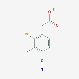 molecular formula C10H8BrNO2 B1410714 2-(2-Bromo-4-cyano-3-methylphenyl)acetic acid CAS No. 1805189-71-2