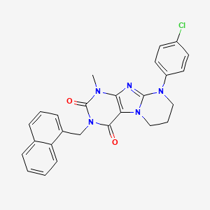 9-(4-chlorophenyl)-1-methyl-3-(naphthalen-1-ylmethyl)-6,7,8,9-tetrahydropyrimido[2,1-f]purine-2,4(1H,3H)-dione