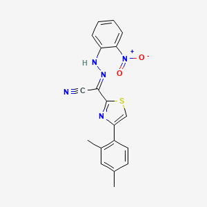 (2E)-[4-(2,4-dimethylphenyl)-1,3-thiazol-2-yl][2-(2-nitrophenyl)hydrazinylidene]ethanenitrile