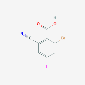 molecular formula C8H3BrINO2 B1410716 2-Bromo-6-cyano-4-iodobenzoic acid CAS No. 1806850-55-4