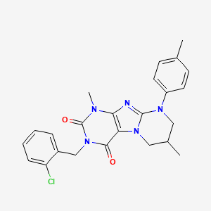 3-(2-chlorobenzyl)-1,7-dimethyl-9-(4-methylphenyl)-6,7,8,9-tetrahydropyrimido[2,1-f]purine-2,4(1H,3H)-dione