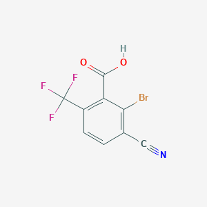 molecular formula C9H3BrF3NO2 B1410719 2-Bromo-3-cyano-6-(trifluoromethyl)benzoic acid CAS No. 1807047-66-0