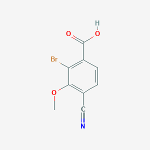 molecular formula C9H6BrNO3 B1410720 2-Bromo-4-cyano-3-methoxybenzoic acid CAS No. 1807080-66-5