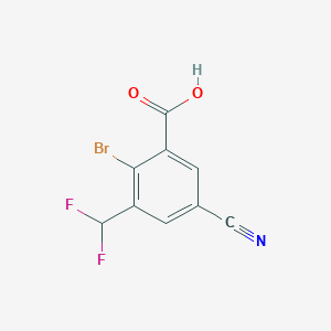 molecular formula C9H4BrF2NO2 B1410721 2-Bromo-5-cyano-3-(difluoromethyl)benzoic acid CAS No. 1807212-97-0