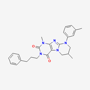 1,7-dimethyl-9-(3-methylphenyl)-3-(3-phenylpropyl)-7,8-dihydro-6H-purino[7,8-a]pyrimidine-2,4-dione