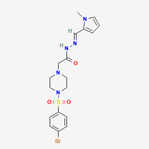 molecular formula C18H22BrN5O3S B14107227 2-{4-[(4-bromophenyl)sulfonyl]piperazin-1-yl}-N'-[(E)-(1-methyl-1H-pyrrol-2-yl)methylidene]acetohydrazide 