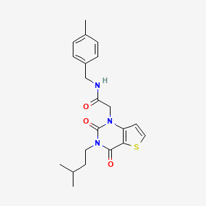 molecular formula C21H25N3O3S B14107257 N-(4-methylbenzyl)-2-[3-(3-methylbutyl)-2,4-dioxo-3,4-dihydrothieno[3,2-d]pyrimidin-1(2H)-yl]acetamide 