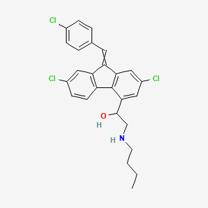 molecular formula C26H24Cl3NO B14107278 2-(Butylamino)-1-[2,7-dichloro-9-[(4-chlorophenyl)methylidene]fluoren-4-yl]ethanol 