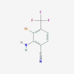 molecular formula C8H4BrF3N2 B1410730 2-Amino-3-bromo-4-(trifluoromethyl)benzonitrile CAS No. 1807212-82-3