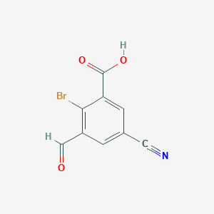 molecular formula C9H4BrNO3 B1410731 2-Bromo-5-cyano-3-formylbenzoic acid CAS No. 1807023-09-1