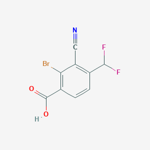 molecular formula C9H4BrF2NO2 B1410732 2-Bromo-3-cyano-4-(difluoromethyl)benzoic acid CAS No. 1805487-20-0