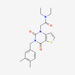 2-(3-(3,4-dimethylbenzyl)-2,4-dioxo-3,4-dihydrothieno[3,2-d]pyrimidin-1(2H)-yl)-N,N-diethylacetamide