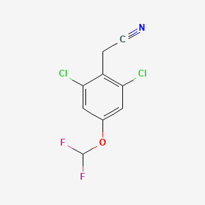 molecular formula C9H5Cl2F2NO B1410735 2,6-Dichloro-4-(difluoromethoxy)phenylacetonitrile CAS No. 1805125-92-1