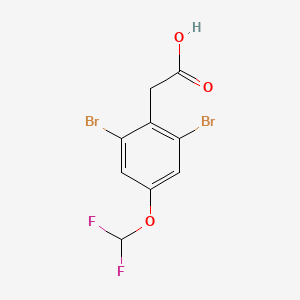 molecular formula C9H6Br2F2O3 B1410736 2,6-Dibromo-4-(difluoromethoxy)phenylacetic acid CAS No. 1806325-13-2