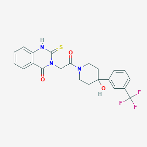 3-(2-(4-hydroxy-4-(3-(trifluoromethyl)phenyl)piperidin-1-yl)-2-oxoethyl)-2-thioxo-2,3-dihydroquinazolin-4(1H)-one